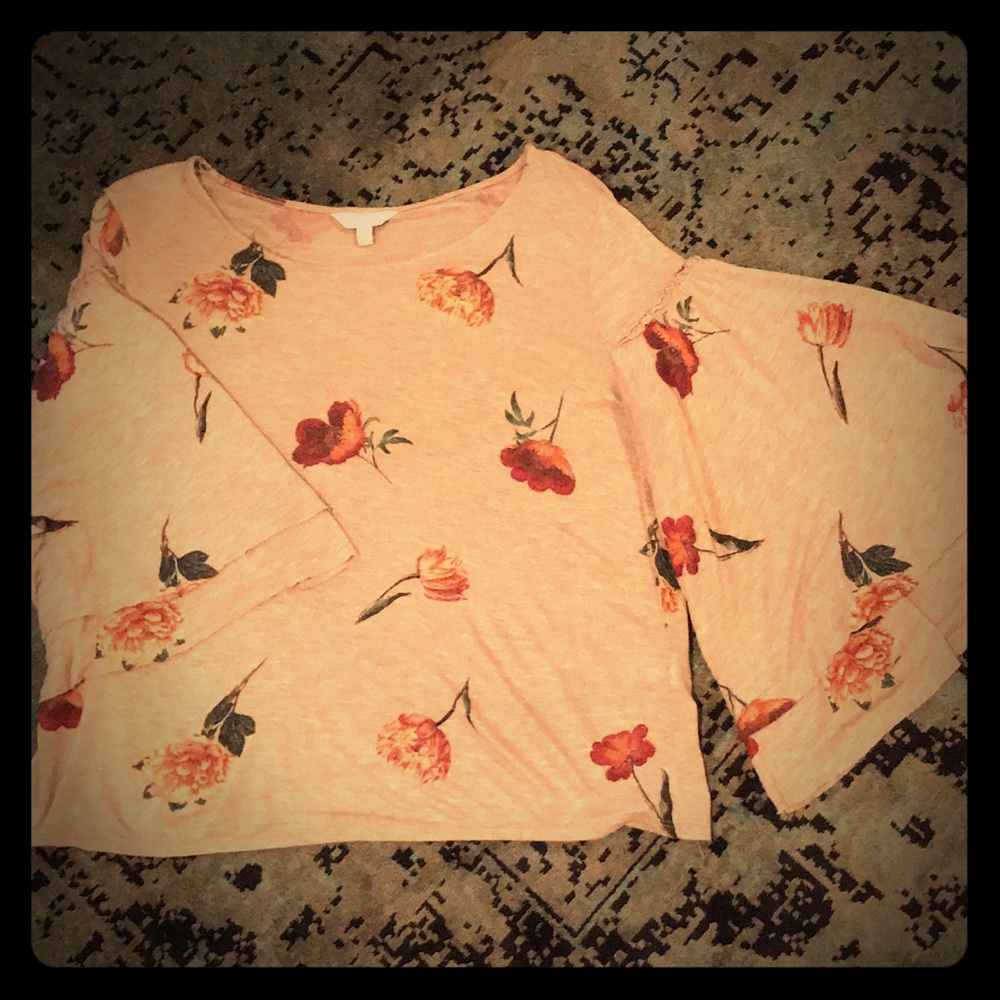 {lucky brand} floral shimmer top